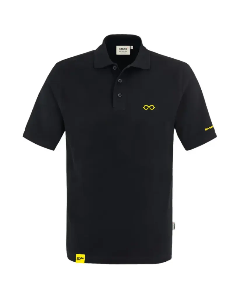 Binder Optik Unisex Poloshirt schwarz
